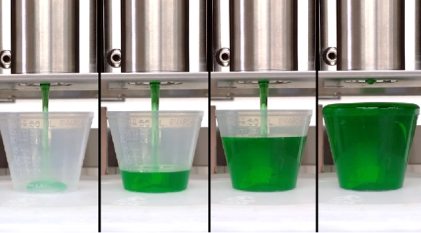 Real-Time Dispense with green liquid